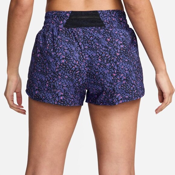 NWT Nike One Dri-FIT Mid-Rise 3" Brief Lined Purple Printed Running Shorts - Picture 2 of 8
